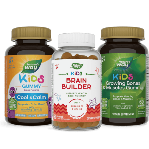 Natures's Way Kids Specialty Bundle (with Cool & Calm, Brain Builder, and Growing Bones & Muscles Gummies) Sku:BUNDLE