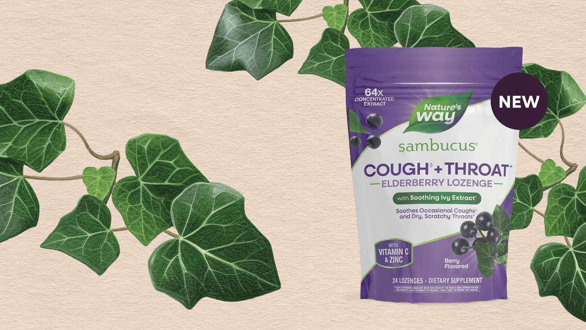 Sambucus Cough Throat Lozenge with ivy designs