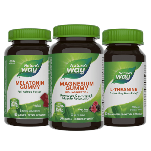 Natures's Way Melatonin gummy, magnesium gummy, and L- theanine Sku:BUNDLE