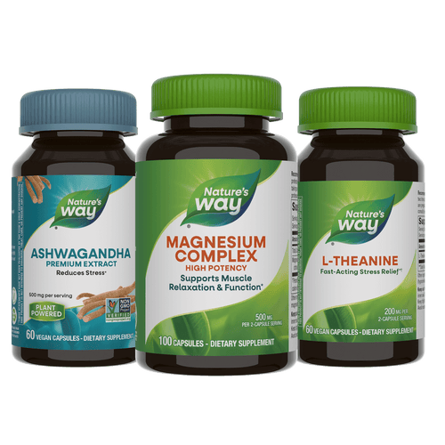 Natures's Way Ashwagandha, magnesium complex and l theanine Sku:BUNDLE