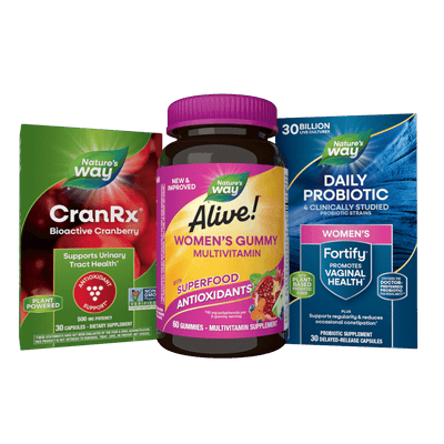 Woman's Bundle (CranRx, Alive Women's Gummy Multi, Fortify Women's Daily Probiotic)