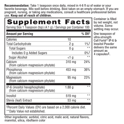 Nature's Way® | Cell Forté® IP-6 & Inositol Ultra-Strength‡ Powder Sku:05850