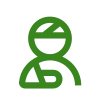 Green person with a sling icon