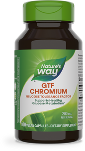 <{%PRIMARY_41021%}>Nature's Way® | GTF Chromium Glucose Tolerance Factor, 100 capsules