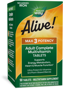 Alive!® Max3 Daily Multivitamin Without Iron