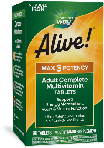 Natures's Way Alive!® Max3 Potency Adult Complete Multivitamin (No Iron) Sku:14931