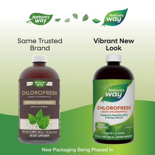 Chlorofresh Liquid Chlorophyll - package updates old to new Sku:3502