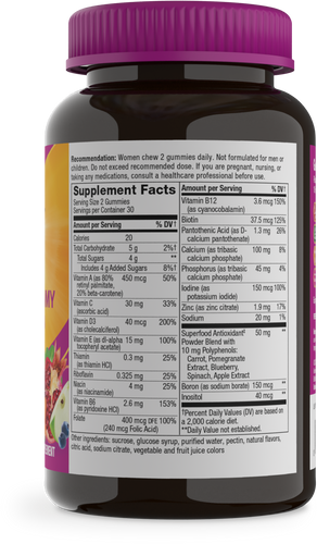 Nature's Way® | Alive! Women’s Gummy Multivitamin - right side of pack Sku:15903