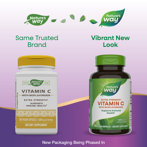 Vitamin C with Bioflavonoids Extra Strength - package updates old to new Sku:15464