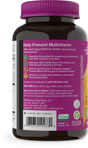 Alive! Daily Support Prenatal Gummy Multivitamin - left side of pack Sku:10488