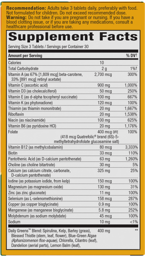 Nature's Way® | Alive!® Max3 Potency Adult Complete Multivitamin (No Iron) Sku:14931