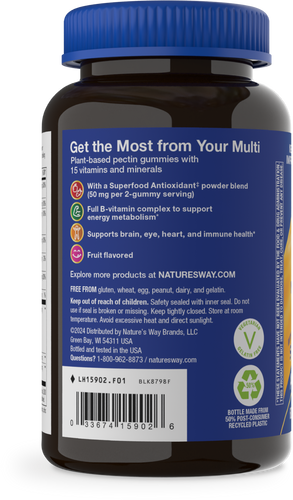 Nature's Way® | Alive! Men’s 50+ Gummy Multivitamin - left side of pack Sku:15902