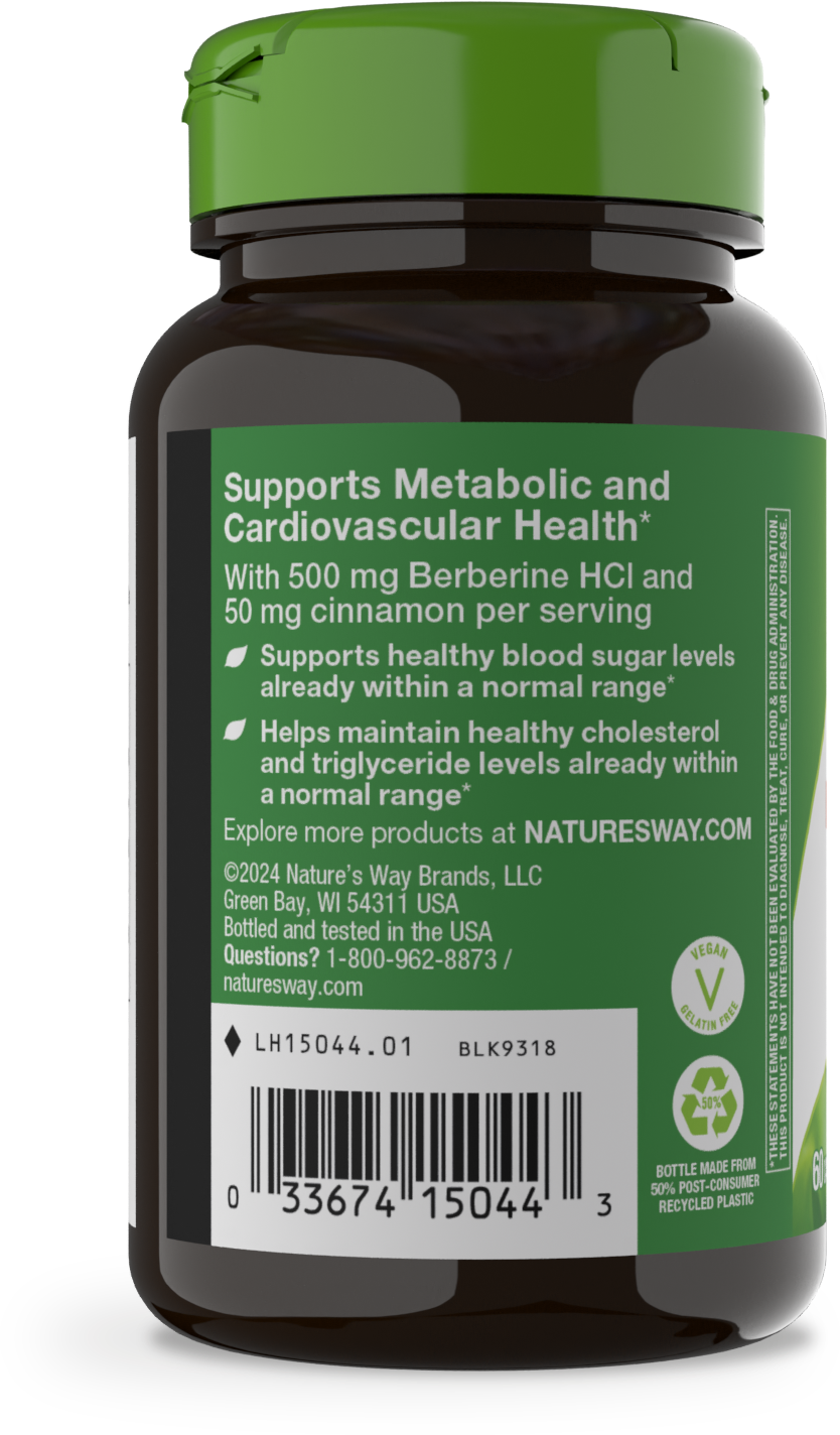 <{%MAIN2_15044%}>Nature's Way® | Berberine with Cinnamon - left side of pack