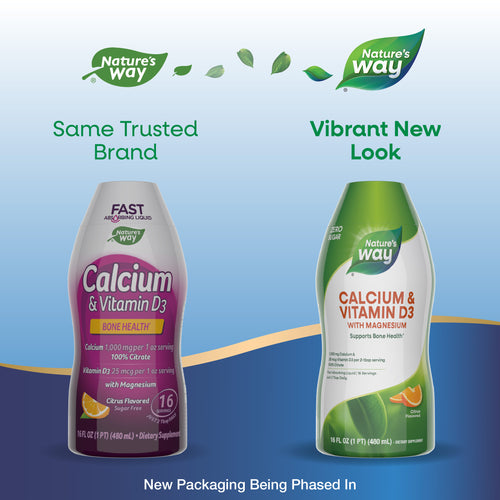 Nature's Way® | Calcium & Vitamin D3 - package updates old to new Sku:ST1388