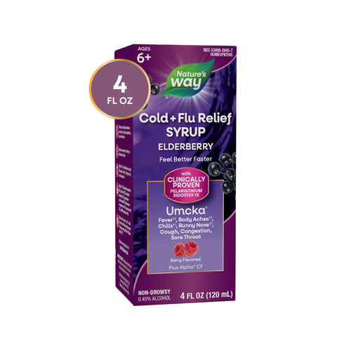 Nature's Way® | Umcka® Cold+Flu Elderberry Syrup Sku:15845