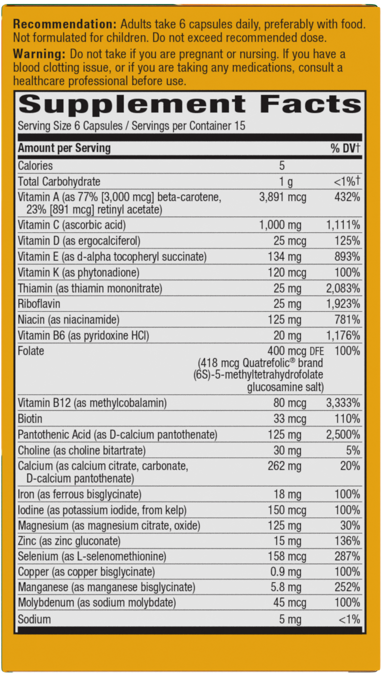 <{%MAIN2_15090%}>Nature's Way® | Alive!® Max6 Max Potency Daily Multivitamin