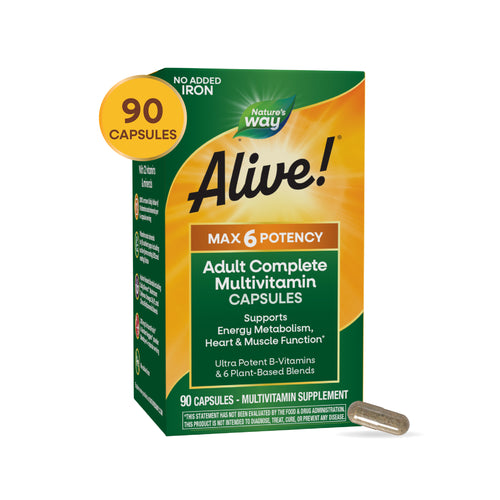 Nature's Way® | Alive!® Max6 Max Potency Daily Multivitamin (No Iron) Sku:15092