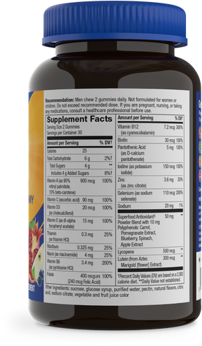 Nature's Way® | Alive! Men’s 50+ Gummy Multivitamin - right side of pack Sku:15902