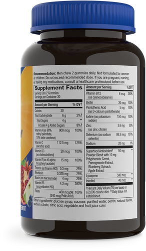 Alive! Men’s Gummy Multivitamin - right side of pack Sku:15900