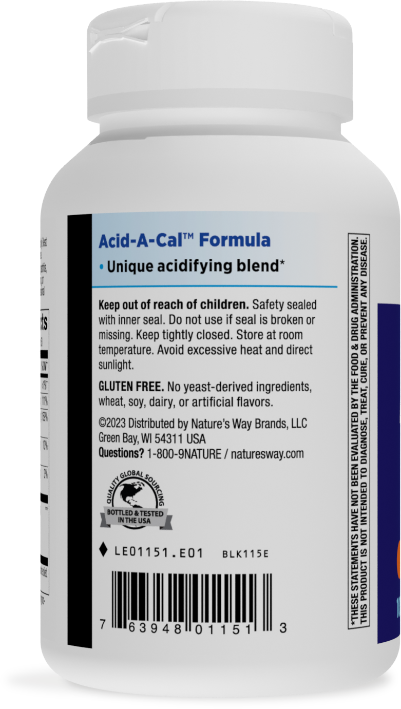 Nature's Way® | Acid-A-Cal®Adults take 2 capsules twice daily. Best taken with meals. 
