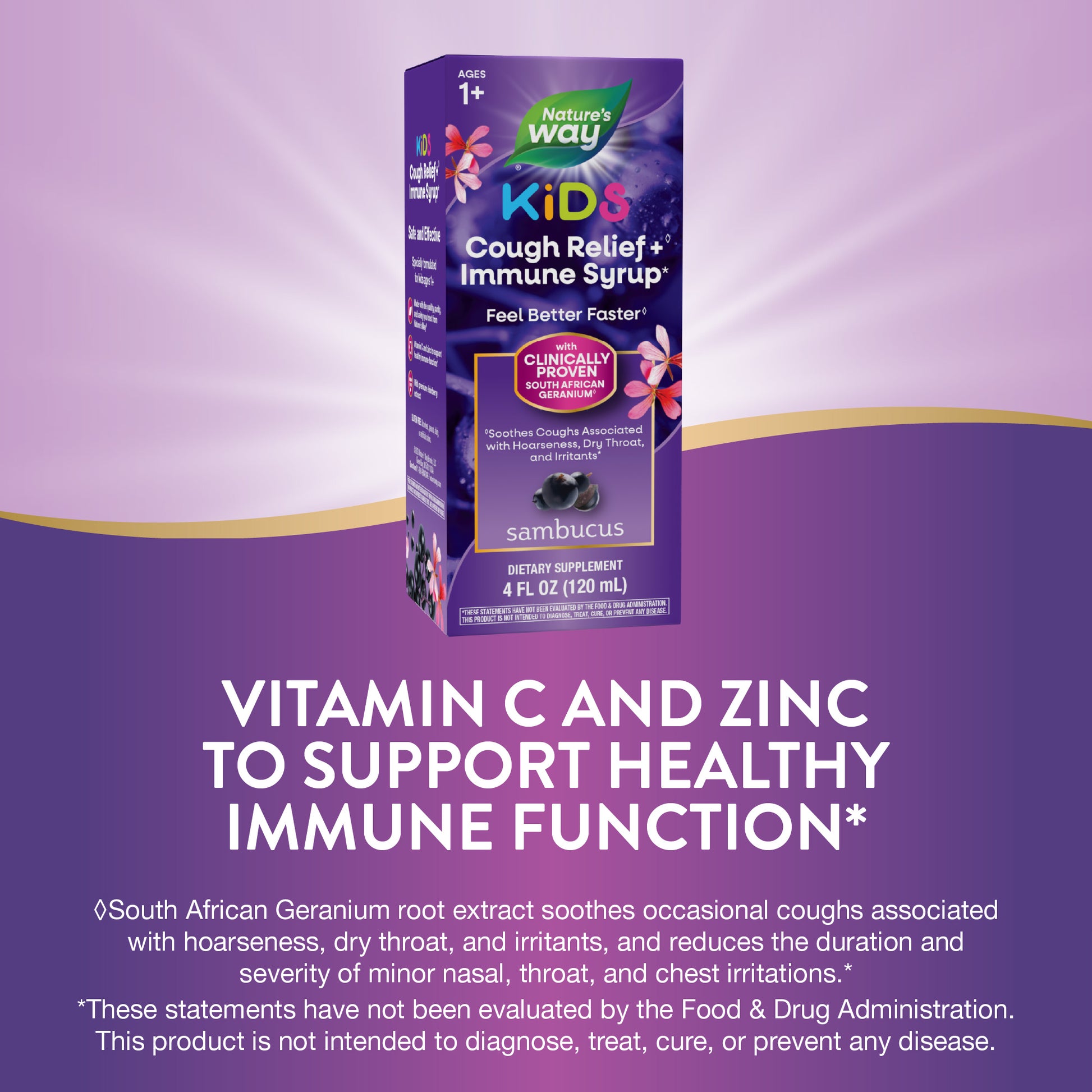 Nature's Way® | Sambucus Kids Cough Relief + Immune Syrup