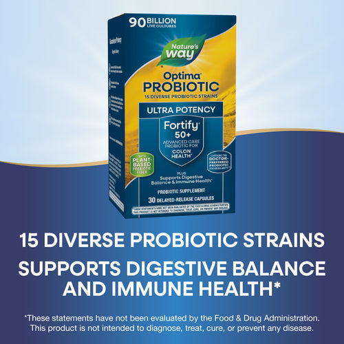 Nature's Way® | Fortify® Optima® Age 50+ Advanced Care 90 Billion Probiotic Sku:15785