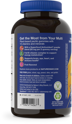 Nature's Way® | Alive! Men’s 50+ Gummy Multivitamin - left side of pack Sku:14067