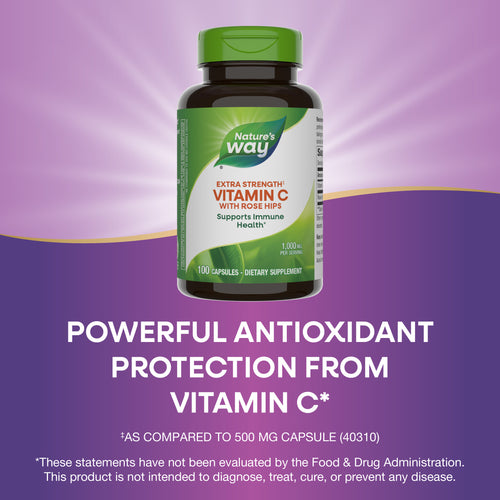 Nature's Way® | Vitamin C with Rose Hips Extra Strength‡ Sku:40312