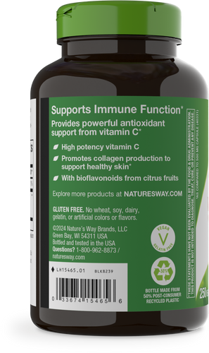 Vitamin C with Bioflavonoids Extra Strength - left side of pack Sku:15465