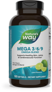 <{%PRIMARY_15441%}>Nature's Way® | Mega 3/6/9, 180 softgels, Lime