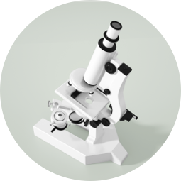 A black and white microscope.