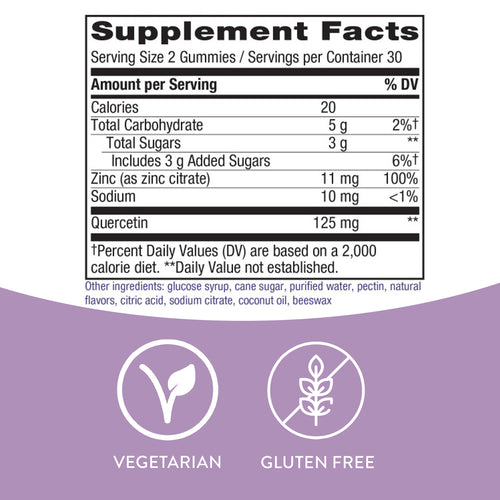 Nature's Way® | Quercetin Gummies with Zinc Sku:14261