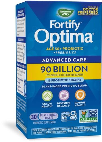 Natures's Way Fortify® Optima® Age 50+ Advanced Care 90 Billion Probiotic + Prebiotics Sku:15785