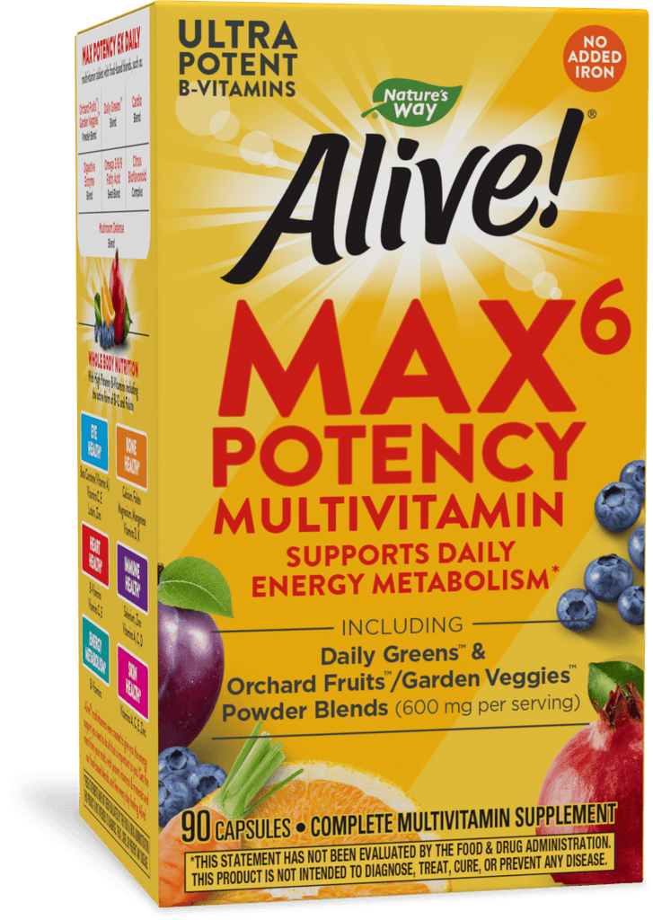 Alive!® Max6 Max Potency Daily Multivitamin Without Iron