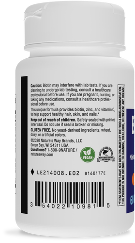 Nature's Way® | Biotin Forte® 3mg with Zinc Sku:214008