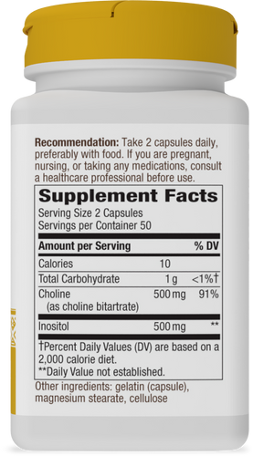 Choline & Inositol - right side of pack Sku:40462